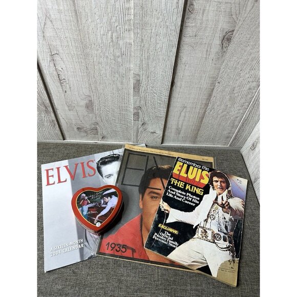 Other - Elvis Presley Collection 04 Calendar Enquirer Special Report Tin and Magazine